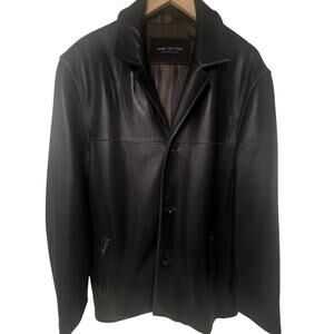 Marc New York Andrew Marc Genuine Leather Blazer Jacket Black Mens L